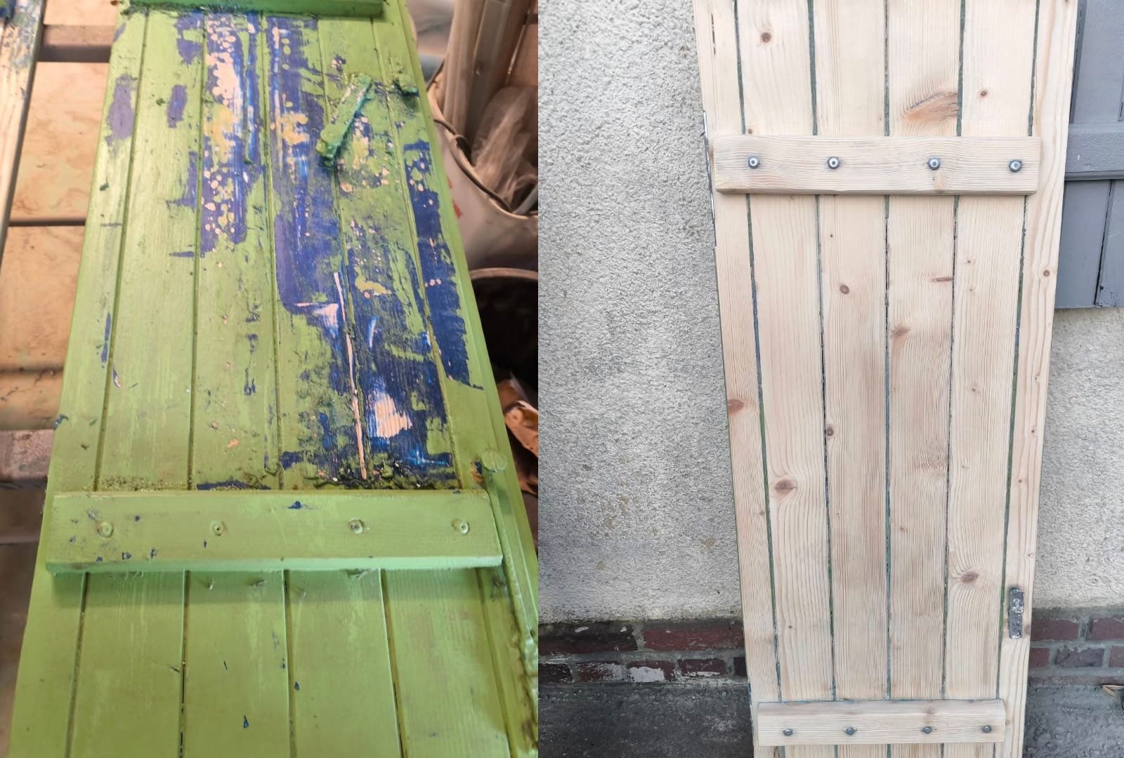 aerogommage volets normandie avant apres