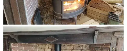 Aérogommage d'un foyer de cheminée