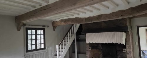 résultat après Aérogommage dans chaumière